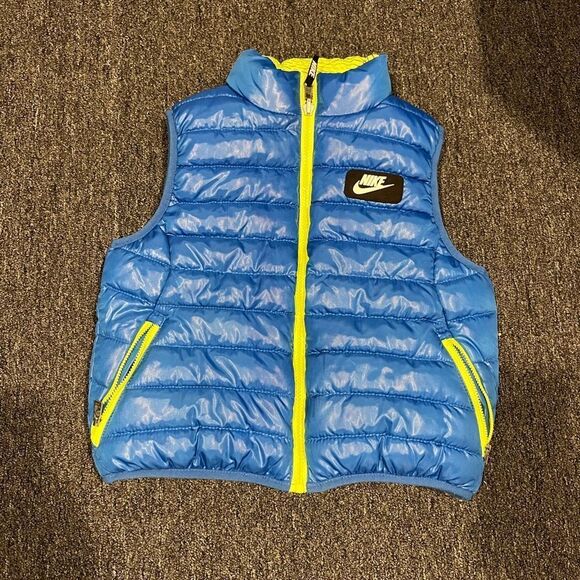 Nike Kids Blue Puffer Vest reversible size 7 - Picture 1 of 4